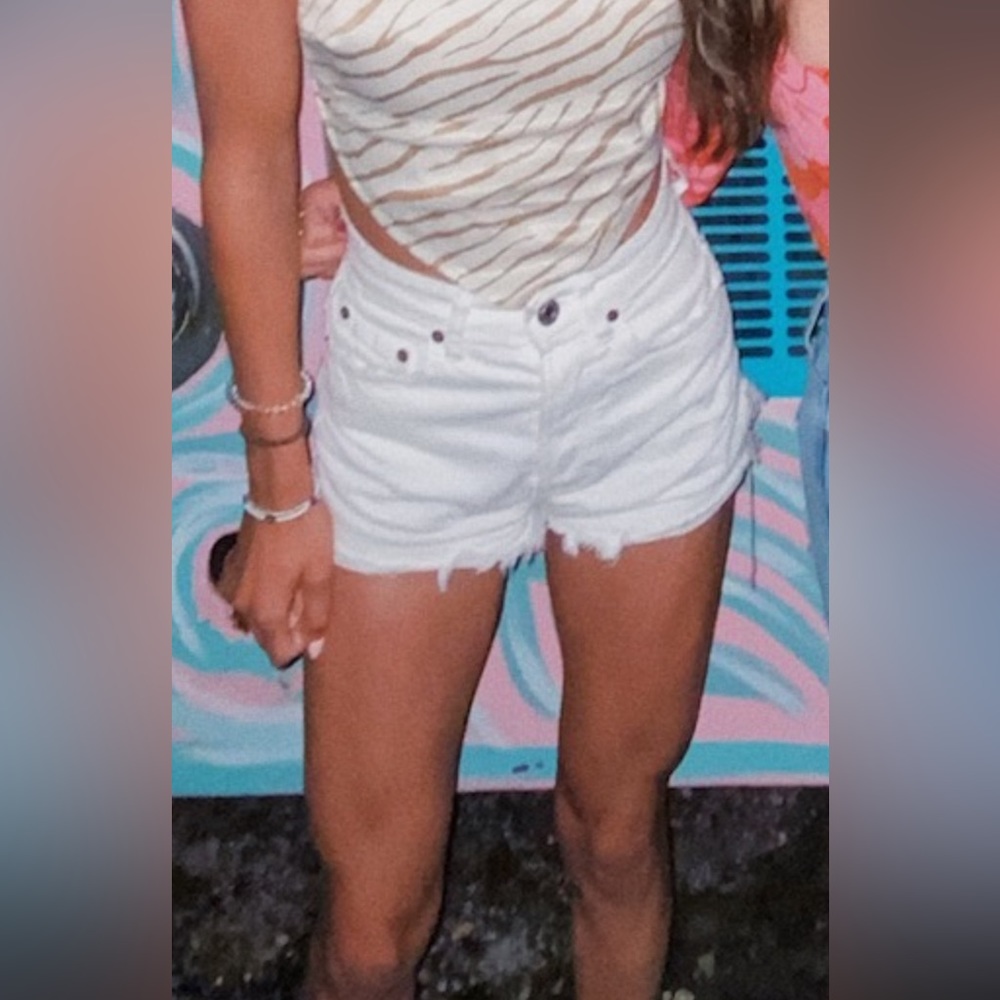 White High Rise Zara Shorts